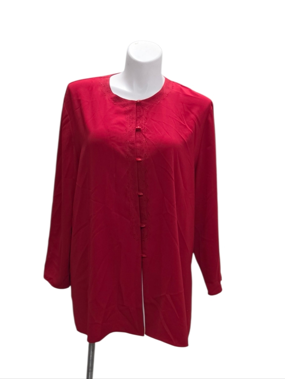 Vintage Maggie McNaughton Size 3X Red Button-Front Tunic Top